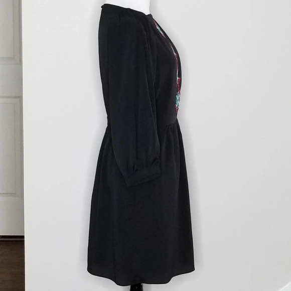 RACHEL Rachel Roy Boho Embroidered Black Dress 4 - Picture 3 of 6